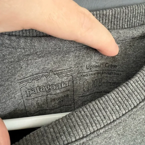 Patagonia Uprisal Crew Sweatshirt Mens Size L Jackson Hole Buffalo Logo Gray - Picture 3 of 5